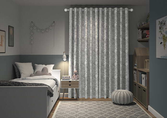 Maps, Grey - Made to Measure Curtains - Image 7